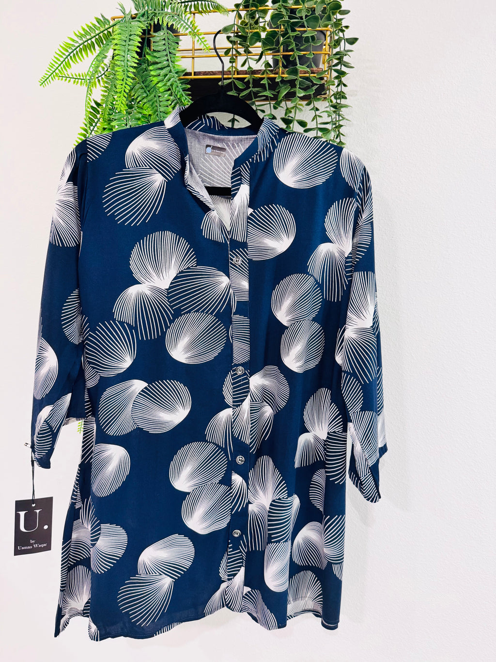 Navy Blue Printed Co-Ord Set – Modern Elegance with Comfort