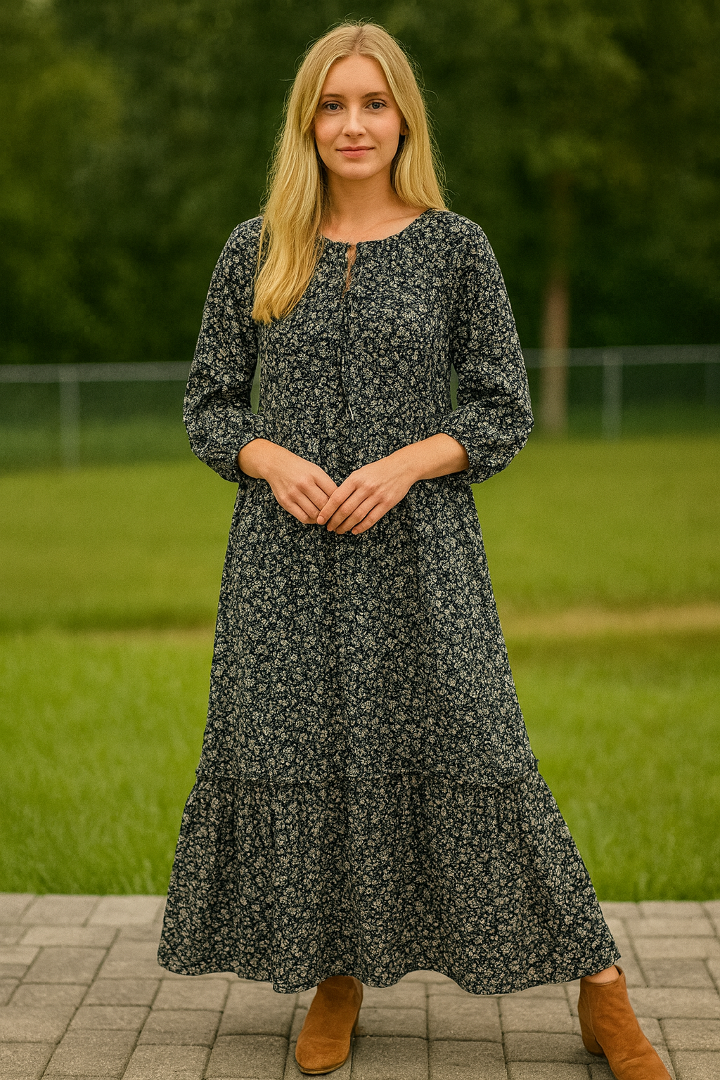 Black & White Floral Modest Maxi Dress – Comfort in Modesty | U. by Usman Waqar