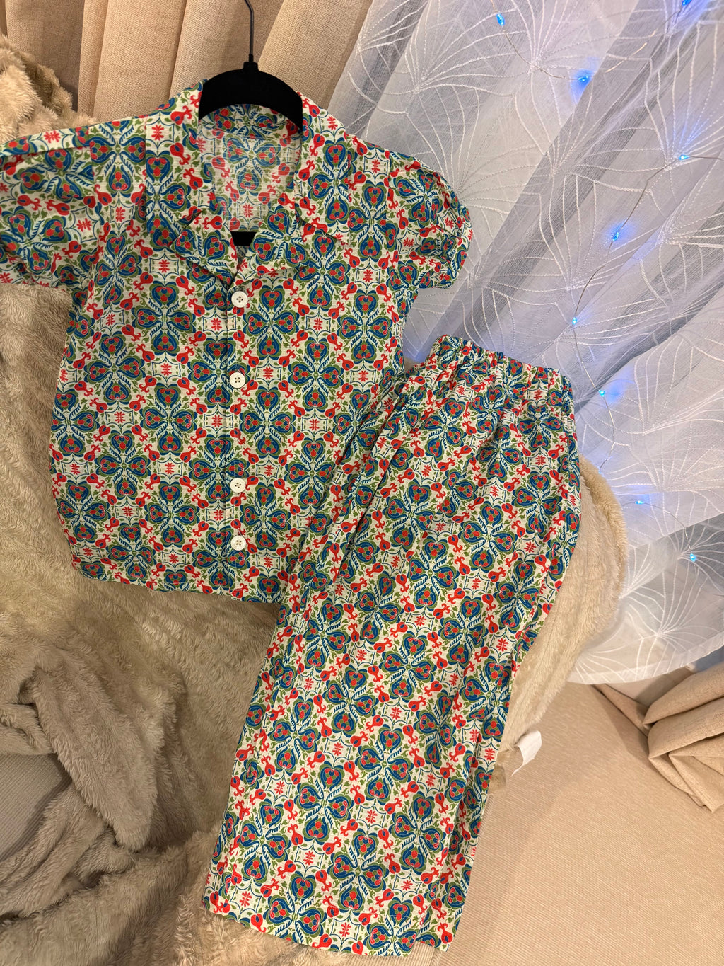 Girls’ Printed Co-Ord Set (Top & Wide-Leg Pants) – U. by Usman Waqar Kids