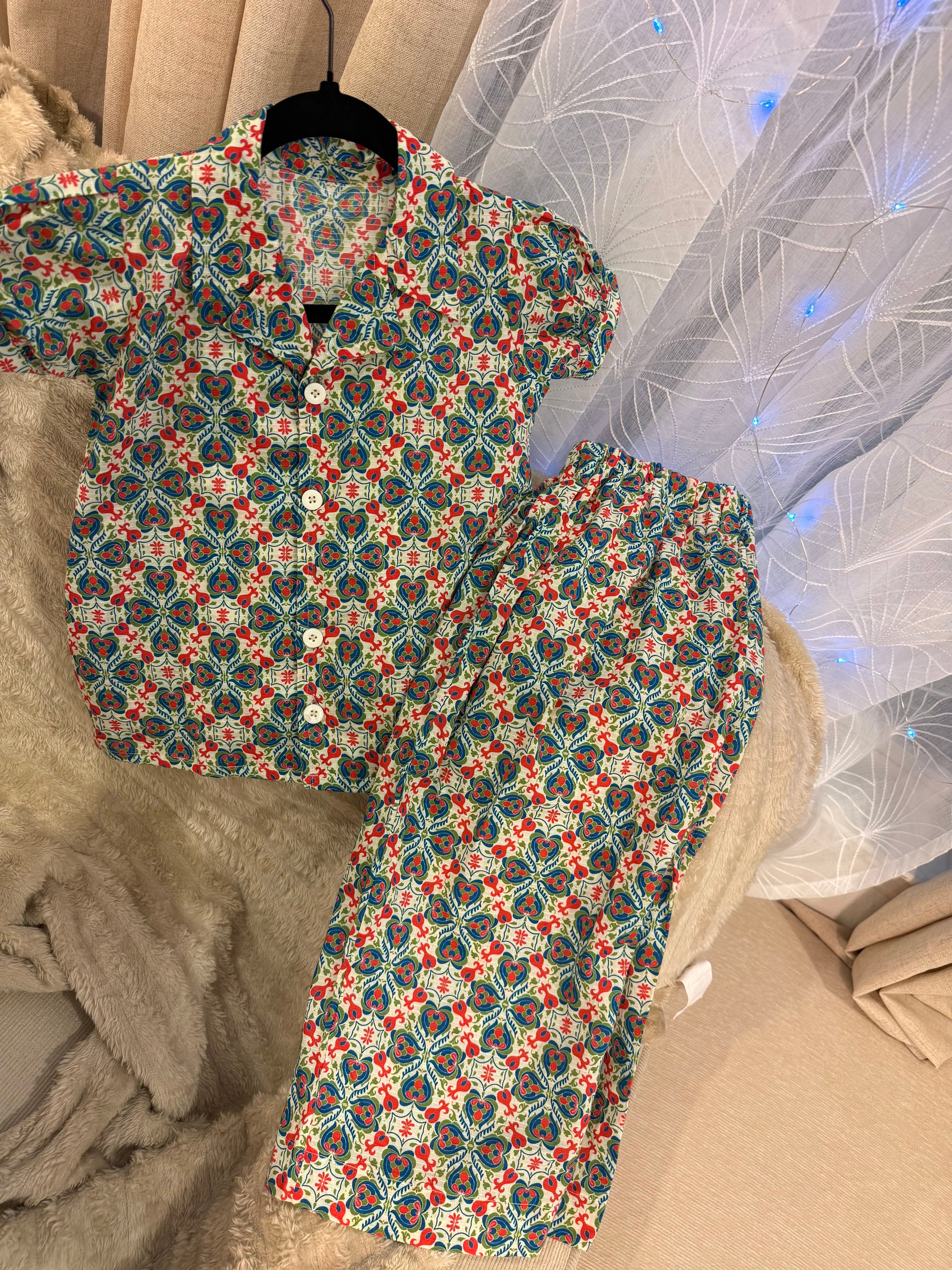 Girls’ Printed Co-Ord Set (Top & Wide-Leg Pants) – U. by Usman Waqar Kids