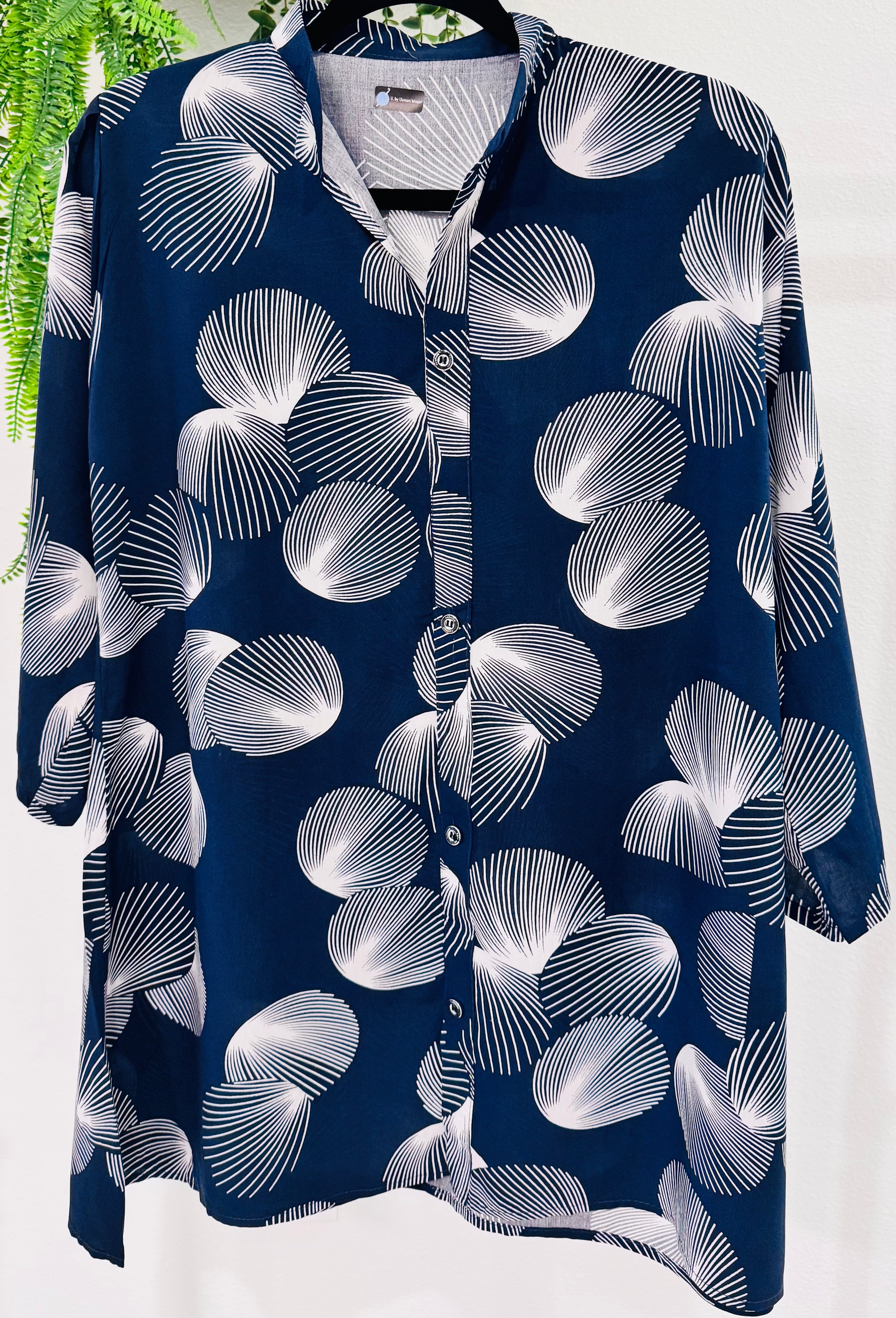 Navy Blue Printed Co-Ord Set – Modern Elegance with Comfort