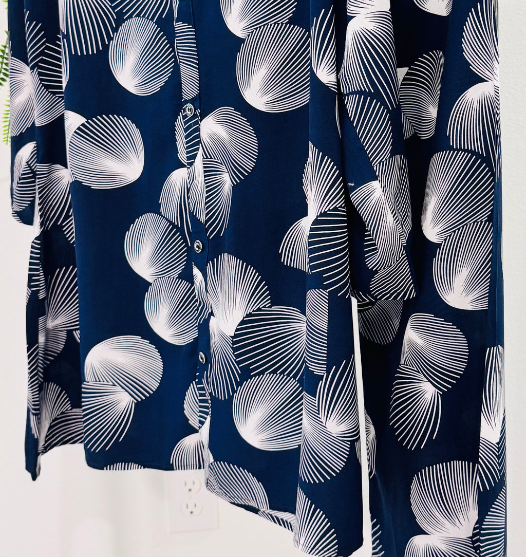 Navy Blue Printed Co-Ord Set – Modern Elegance with Comfort