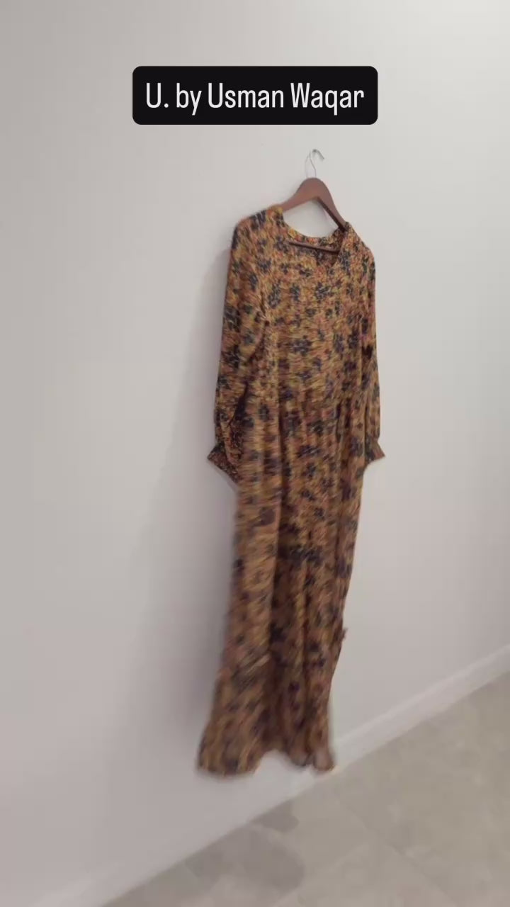 Floral Modest Maxi Dress – Comfort in Modesty Collection | U. by Usman Waqar