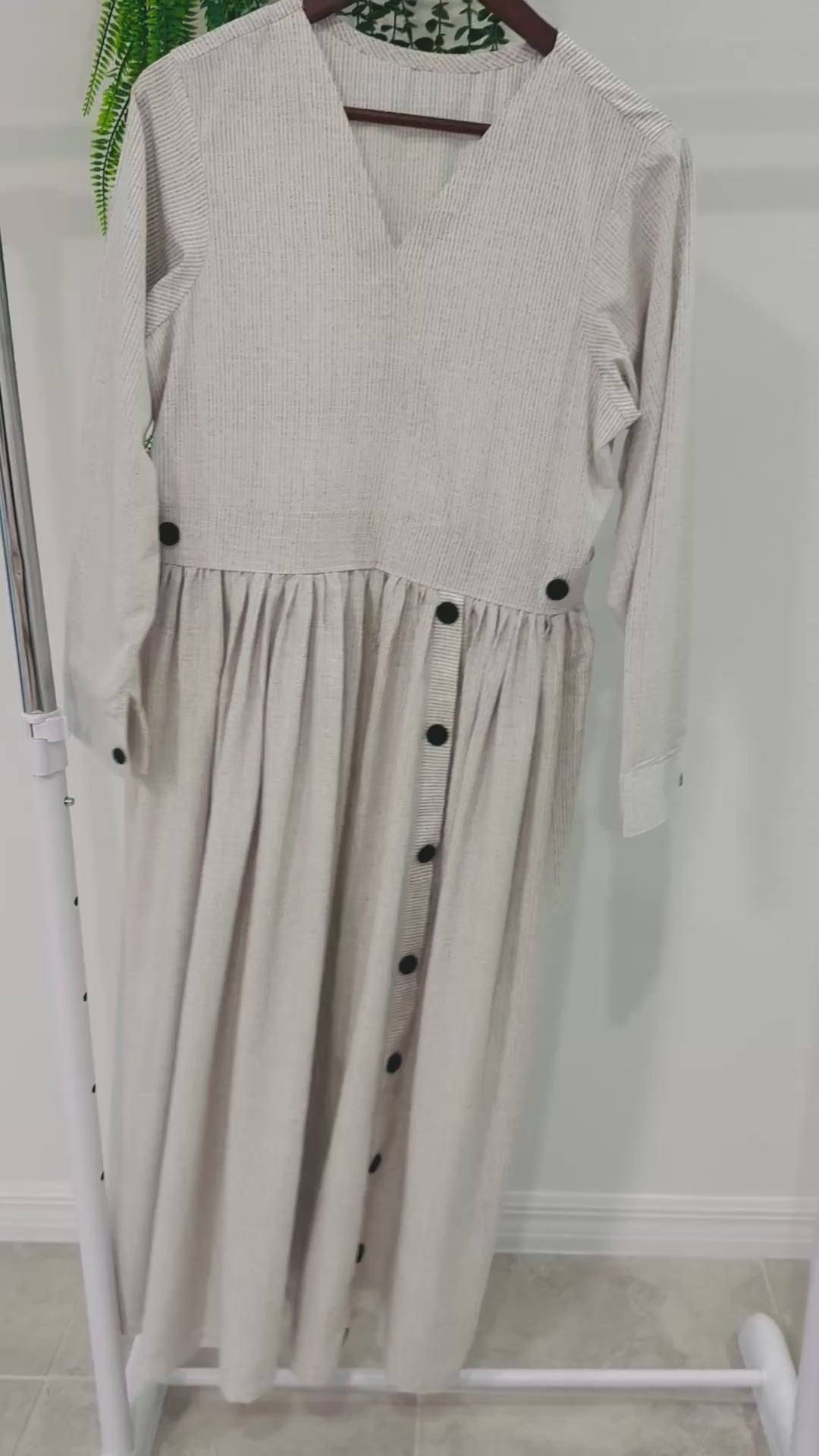 Elegant Button-Down Maxi Dress – Modest & Timeless Style