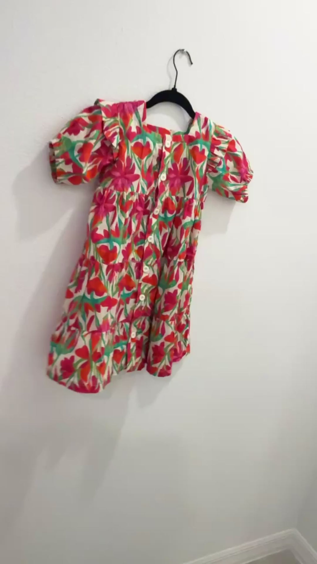 Girls’ Colorful Button-Down Floral Frock – U. by Usman Waqar Kids